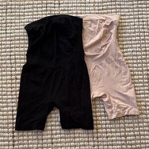 Kindred Bravely Black and Tan Maternity Shapewear Shorts